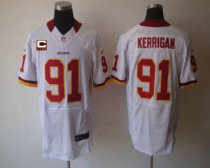 Nike Redskins -91 Ryan Kerrigan White With C Patch Stitched NFL Elite Jersey