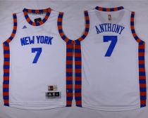 New York Knicks #7 Carmelo Anthony White Hardwood Classics Performance Stitched Youth NBA Jersey