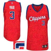Autographed NBA Los Angeles Clippers -3 Chris Paul Red Crazy Light Stitched Jersey