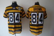 Nike Pittsburgh Steelers #84 Antonio Brown Yellow Black 80TH Anniversary Throwback Men's Stitched NF