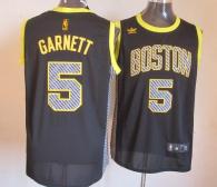 Boston Celtics -5 Kevin Garnett Black Electricity Fashion Stitched NBA Jersey
