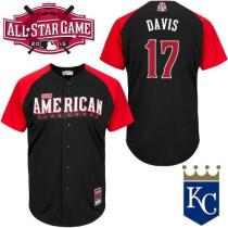 Kansas City Royals -17 Wade Davis Black 2015 All-Star American League Stitched MLB Jersey