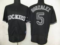 Colorado Rockies -5 Carlos Gonzalez Black Fashion Stitched MLB Jersey