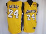 Los Angeles Lakers -24 Kobe Bryant Stitched Yellow Final Patch NBA Jersey
