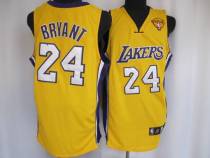 Los Angeles Lakers -24 Kobe Bryant Stitched Yellow Final Patch NBA Jersey