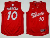 Toronto Raptors -10 DeMar DeRozan Red 2016-2017 Christmas Day Stitched NBA Jersey