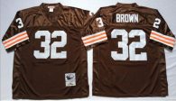 Mitchell And Ness 1963 Browns -32 Jim Brown Brown Throwback Stitched NFL Jersey