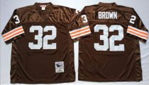 Mitchell And Ness 1963 Browns -32 Jim Brown Brown Throwback Stitched NFL Jersey