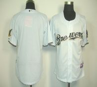 Milwaukee Brewers Blank White Cool Base Stitched MLB Jersey