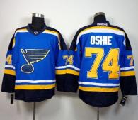 St Louis Blues -74 T J Oshie Light Blue Home Stitched NHL Jersey