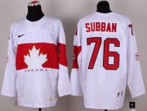 Olympic 2014 CA 76 P K Subban White Stitched NHL Jersey
