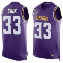 Nike Vikings -33 Dalvin Cook Purple Team Color Stitched NFL Limited Tank Top Jersey