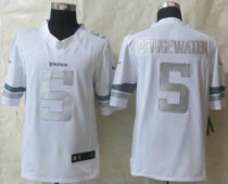 Nike Minnesota Vikings -5 Teddy Bridgewater White NFL Limited Platinum Jersey