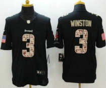 Nike Tampa Bay Buccaneers -3 Jameis Winston Black Stitched NFL Limited Salute to Service Jersey