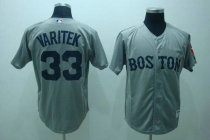 Boston Red Sox #33 Jason Varitek Stitched Grey MLB Jersey