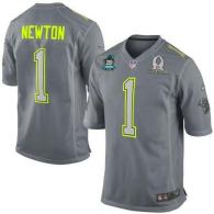 Nike Panthers -1 Cam Newton Grey Pro Bowl With 20TH Season Patch Men's Stitched NFL Elite Team Sande