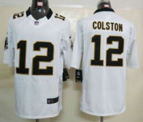 Nike Saints -12 Marques Colston White Stitched NFL Limited Jersey