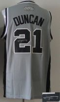 Revolution 30 Autographed San Antonio Spurs -21 Tim Duncan Grey Stitched NBA Jersey