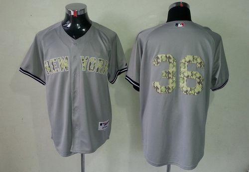 New York Yankees -36 Carlos Beltran Grey USMC Cool Base Stitched MLB Jersey