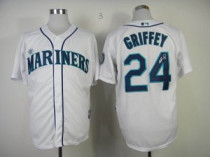 MLB Seattle Mariners #24 Ken Griffey Stitched White Cool Base Autographed Jersey