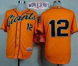 San Francisco Giants #12 Joe Panik Orange Alternate Cool Base W 2014 World Series Patch Stitched MLB