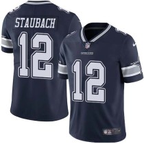 Nike Cowboys -12 Roger Staubach Navy Blue Team Color Stitched NFL Vapor Untouchable Limited Jersey