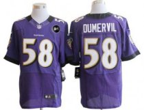 Nike Ravens -58 Elvis Dumervil Purple Team Color With Art Patch Men Stitched NFL Elite Jersey