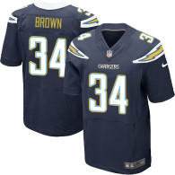 Nike San Diego Chargers #34 Donald Brown Navy Blue Team Color Men’s Stitched NFL New Elite Jersey