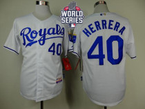Kansas City Royals -40 Kelvin Herrera White Cool Base W 2015 World Series Patch Stitched MLB Jersey