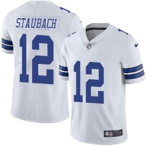 Nike Cowboys -12 Roger Staubach White Stitched NFL Vapor Untouchable Limited Jersey