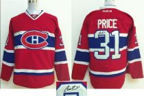 Montreal Canadiens -31 Carey Price Red Autographed Stitched NHL Jersey