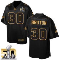 Nike Denver Broncos #30 David Bruton Black Super Bowl 50 Men's Stitched NFL Elite Pro Line Gold Coll