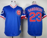 Mitchell and Ness 1984 Chicago Cubs -23 Ryne Sandberg Blue Throwback Stitched MLB Jersey