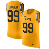 Nike Rams -99 Aaron Donald Gold Stitched NFL Limited Rush Tank Top Jersey