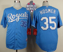 Kansas City Royals -35 Eric Hosmer Light Blue Alternate 1 Cool Base W 2015 World Series Patch Stitch