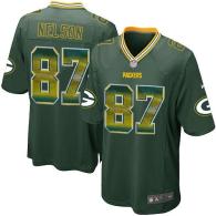 Nike Packers -87 Jordy Nelson Green Team Color Stitched NFL Limited Strobe Jersey