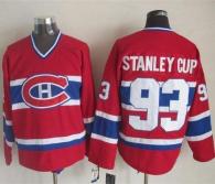 Montreal Canadiens -93 Stanley Cup Red CCM Throwback Stitched NHL Jersey