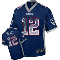 Nike New England Patriots -12 Tom Brady Navy Blue Team Color Mens Stitched NFL Elite Drift Fashion J