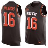 Nike Browns -16 Andrew Hawkins Brown Team Color Stitched NFL Limited Tank Top Jersey