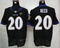 Nike Ravens -20 Ed Reed Black Alternate With Art Patch Stitched NFL Elite Jersey
