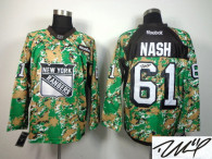 Autographed NHL New York Rangers -61 Rick Nash Camo Veterans Day Practice Jersey