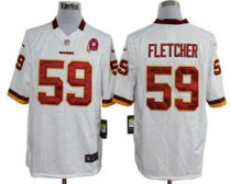 Nike Redskins -59 London Fletcher White With 80TH Patch Stitched NFL Game Jersey