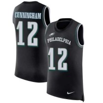 Nike Eagles -12 Randall Cunningham Black Alternate Stitched NFL Limited Rush Tank Top Jersey