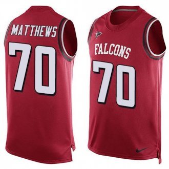Nike Atlanta Falcons 70 Jake Matthews Red Team Color Stitched NFL Limited Tank Top Jersey