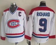 Montreal Canadiens -9 Maurice Richard White CH-CCM Throwback Stitched NHL Jersey