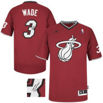 Autographed Miami Heat -3 Dwyane Wade Christmas Day Swingman Red Jersey
