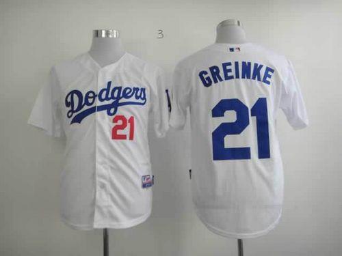 Los Angeles Dodgers -21 Zack Greinke White Cool Base Stitched MLB Jersey