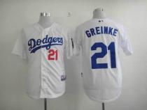 Los Angeles Dodgers -21 Zack Greinke White Cool Base Stitched MLB Jersey