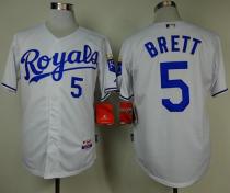 Kansas City Royals -5 George Brett White Cool Base Stitched MLB Jersey