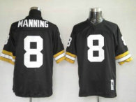 Mitchel & Ness Saints -8 Archie Manning Black Stitched Throwback NFL Jersey